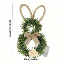 1pc There Is A Rabit Wreath With 20 Headlamp Strings And An Easterwreath Hanging At The Entrance, Lving Room, And Garden,Creating A More Atmospherit Atmosphere Using 2*AA Batenes - Multicolor - View 9