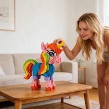 5000块独角兽积木DIY装饰套装，家居装饰，适合14岁以上人群的节日礼物，ABS材质，是圣诞节和万圣节的理想礼物，节日装饰，圣诞装饰，营造节日氛围，装饰展示，创意设计，经久耐用，大型结构，组装套件，收藏展示，游戏玩家 - 彩色 - 查看 2