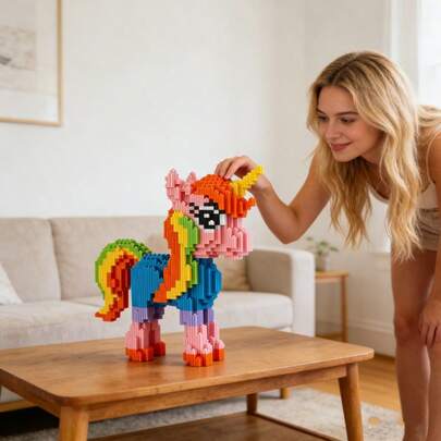 5000块独角兽积木DIY装饰套装，家居装饰，适合14岁以上人群的节日礼物，ABS材质，是圣诞节和万圣节的理想礼物，节日装饰，圣诞装饰，营造节日氛围，装饰展示，创意设计，经久耐用，大型结构，组装套件，收藏展示，游戏玩家