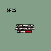 惊声尖叫主题“请别杀我”乙烯基贴纸 - 卡通汽车贴花，自粘式，可重复使用，左侧汽车装饰，耐用塑料表面，非常适合万圣节和主题派对，万圣节汽车装饰 - 光膜 - 查看 10