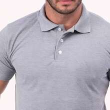 LUZZIAN camisa  polo masculino casual camiseta   confortável uniforme verão  premium nissan - Cinza - Visão 2