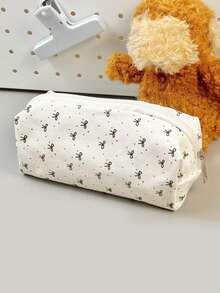 1 st svart rosettpennfodral, attraktivt pennfodral för studenter med stor kapacitet för brevpapper, förvaringsficka för skolmaterial, tillbaks till skolan - Ett stycke - Visa 1