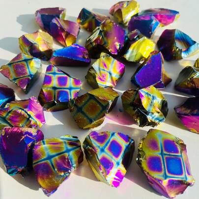 光晕黑曜石原石，家居装饰配件，节日完美礼物