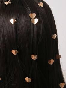 10pcs/Set Gold Heart Shaped Hair Clips, Cute Decorative Hair Accessories For Girls, Stylish Hairpins For Bangs And Hairstyles - Gold - View 7