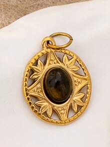 1 Pc 18K Gold Plating Stainless Steel Carabiner Chain Necklace With Heart Bow Moon Flower Pendant, Interchangeable DIY Charm Necklaces, Water Proof - Multicolor - View 25