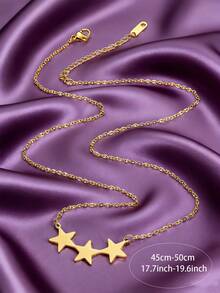 MONALLY 18K镀金星形吊坠项链，精致小巧，适合女士周年纪念、情人节、日常佩戴，四季皆宜，浪漫节日礼物。 - 金黃色 - 查看 4