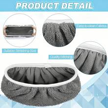 4/6/12, Reusable Mop Replacement Pad, Suitable For Flat Mops, Absorbent , With Strong Vacuuming Ability, Cleaning Supplies - 灰色 - 查看 5