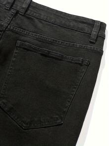 Men's Elastic Slim Fit Jeans Four Seasons Versatile Classic Style - 黑色 - 查看 3