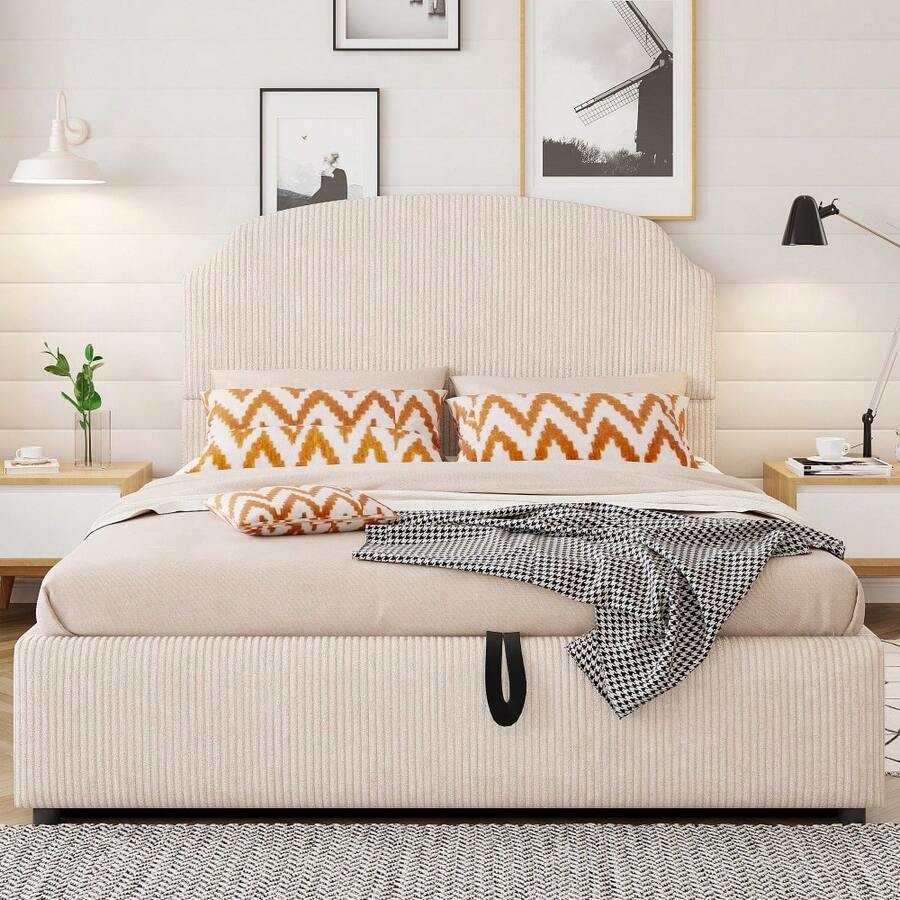 Bed Bases & Foundations - Beige + Upholstered + 140cm*200cm - View 1