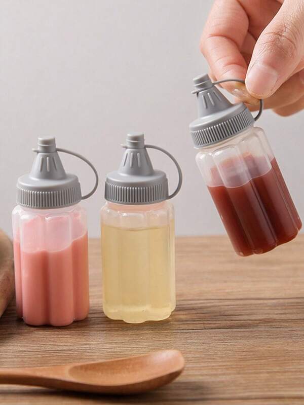 12/8/4/2pcs Set Seasoning Sauce Bottles, Travel Camping BBQ Condiment Tools, Lunch Box Condiment Storage Bottles, Salad Sauce, Seafood Sauce, Ketchup, Maple Syrup, Honey Storage Jars, Leak-Proof Easy Carry Travel Bottles, Food Seasoning Accessories, Home Decor, Gifts