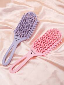 1pc Large Curling Hair Brush - Suitable For Curly Hair, Unisex, Flexible And Easy To Comb - For Dry And Wet Hair, Perfect For Curly Hairstyles, Separates Curls, Adds Volume - Anti-Static, Heat-Resistant Styling Tool - Multicolor - View 10