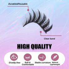 8对装 漫画风格 假睫毛 柔软自然 纤长 动漫风 纤细假睫毛 适用于日常妆容、延长妆容、角色扮演、派对等场合 可重复使用假睫毛 - 尖尾漫畫款 - 查看 6