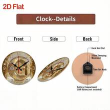 1pc 2D Flat Wall-Mounted Clock Decoration, 10inch Islamic Arabic Silent Wall Clock - Moon And Lantern, White Wooden Coated Round Clock, Gold Hands And Black Arabic Numerals Wooden Round Wall-Mounted Clock, Wooden Round Decorative Clock With Numerical Display, Suitable For Home Decoration, Holiday Gift (Batteries Not Included),Wall Decor,Room Decor,Home Deocr,Reloj De Pared - Multicolor/10in/25cm - View 11