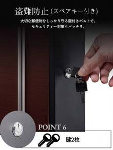 Beemyi ポスト 壁掛け 郵便ポスト 鍵付き 木目調 メールボックス 郵便受け A4サイズ レターパック対応 金属製 おしゃれ ドア裏 縦型 横型 - 木目調 - チェックする 3