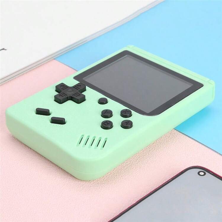 Consola de juegos portátil retro, miniconsola de bolsillo portátil con 400 juegos clásicos nostálgicos, compatible con TV, pantalla LCD de alta definición de 2,4 pulgadas. - Verde - Añade 4