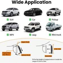 Espejo retrovisor convexo ajustable de 300 mm de ancho con función antirreflejo, reduce los puntos ciegos, adecuado para automóviles, SUV, camiones y diversos vehículos, mejora la y visibilidad al conducir. - superficie convexa - Ver 4