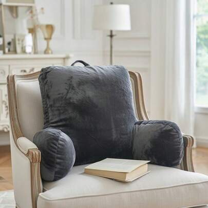 Cojín Respaldo Gris de Tacto Suave para Relajación, Descanso y Lectura  Uso en Cama o Sofá,  Funda Extraíble, Almohada Lavable. Mod9605