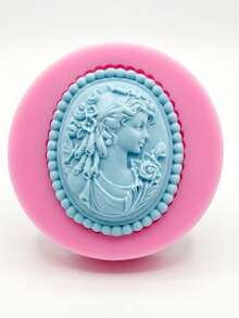 1 pieza/2 piezas Molde de fondant con marco retro, molde de silicona con cabeza de diosa de cabello largo y rosa, para manualidades de chocolate, decoración de pasteles y pudines, proyectos de joyería y arcilla polimérica - Rosa - Ver 14