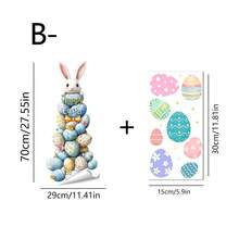 1/2pcsHappy Easter Window Clings Cute Bunny Rabbit And Colorful Eggs Sticker Double Sided Static Decal For Glass Door Storefront Home Holiday Party Decoration Spring Seasonal Ornament - Multicolor - View 10