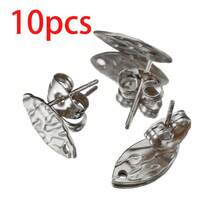 10个不锈钢眼睛形状耳钉，带耳塞，DIY珠宝制作配件耳环组件 - 彩色 - 查看 11