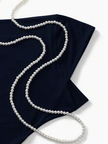 2件套女士纯色弹力头巾配珍珠项链，方便实用，适合搭配头巾、长袍、日常佩戴、聚会、旅行、祈祷等场合——优雅高贵 - 彩色 - 查看 8