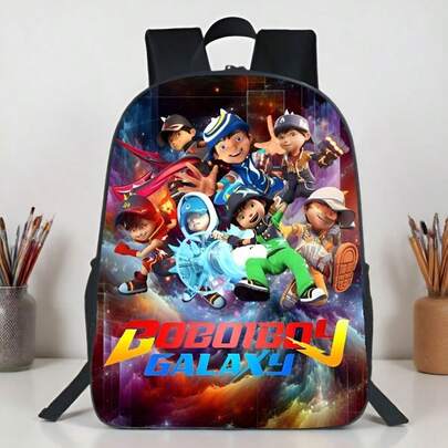 1pc Element Bubble Pattern Backpack, Unisex Casual School Bag, Stationery & Textbook Storage Bag, Adjustable Straps, Zipper Closure Design, Suitable For Students, Outdoor Travel Or Camping