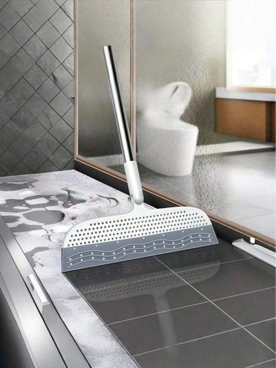 1pcs Multi-Functional Floor And Glass Scraping Broom. This Is An Excellent Floor Cleaning Broom Made Of Silicone Material, Equipped With A 51.77-Inch Long Handle, Which Can Clean High Places Effectively. It Is Suitable For Carpets, Bathroom Tiles, Floors And Garages. It Is An Essential Tool For Household Cleaning And A Cleaning Utensil. - A - 查看 1