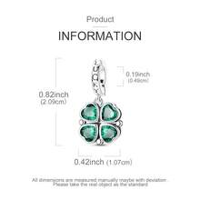 1pc Silver-Plated Green Zirconia Clover Rotating & Openable Charm Pendant, Suitable For Bracelet, Necklace DIY Jewelry Making, Birthday, Anniversary Gift, St. Patrick's Day Green Series - Silver - View 3