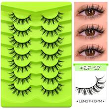 Lasvirey 7 Pairs Natural Look Soft Fake Lashes Cat Eye Lashes Wispy Criss-Cross Eyelashes Luxury Volume Full Strip Lashes Natural Air Feeling False Eyelashes,Daily Makeup&Vocation - Black - View 8