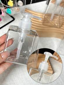 100ml-450ml Refillable Dispenser Bottles, Large Capacity Nail Polish Remover Tool Refill Bottles, Pump Bottles For Shampoo, Body Wash, Hand Soap, Transparent Plastic Bottles - Multicolor - View 2