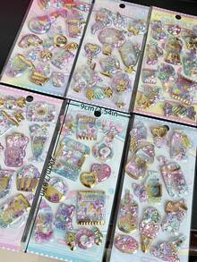 Cute Gold Border Shiny Candy Rocking Stickers For Children's Exchange Stickers - Multicolor - View 3