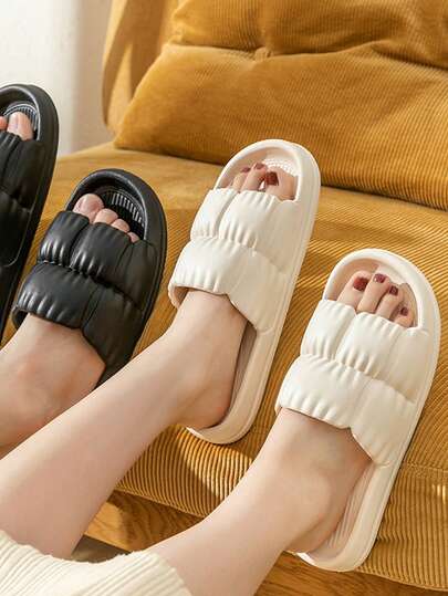 Unisex Indoor Home Bathroom Slippers, Non-Slip, Quick-Drying, Hollow, Soft, Thick-Soled Couple Sandals