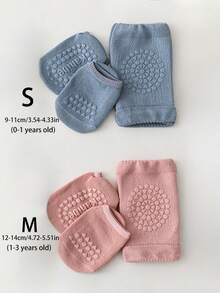 1 Set Cute Baby Knee Pads, 2pcs Non-Slip Cartoon Newborn Baby Knee Pads | Crawling Leg Warmers Set, Toddler Crawling Exercise Mat Set - Multicolor - View 2