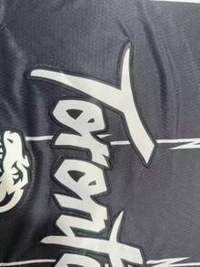 男士刺绣篮球服 15 黑色休闲无袖背心 V 领 T 恤 派对运动上衣 - 黑色 - 查看 3