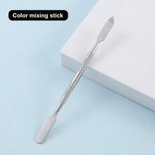 HMQ beauty Stainless Steel Foundation Make-Up Makeup Mixing Board Makeup Board Makeup Shovel Spatula Eye Shadow Nail Polish Makeup Tool - Silver - View 15