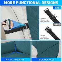 YSTYLE Funda grande para sillón reclinable relajante de una plaza, impermeable, universal, con bolsillos laterales - Verde Oscuro - Ver 7
