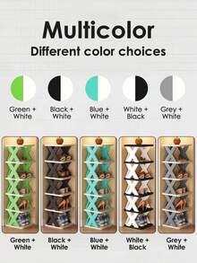 50/10/2/1 Pcs Adjustable Shoe Rack - Plastic Multi-Tier Shoe Shelf With Clear Plastic Shelves, Space-Saving Home Entryway, Closet And Bedroom Design, Easy Assembly, No Tools Required, Shoe Storage Organizer, Compact Shoe Rack, Sturdy - Multicolor - View 7