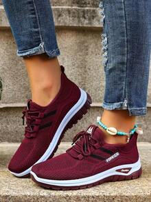 Women's Orthopedic Comfort Slip-On Sneakers - With Arch Support And Skin-Friendly Foam, Breathable Knitted Fabric, All-Day Lightweight Walking Shoes, Non-Slip PVC Sole - Suitable For Nurses, Teachers, Standing And Running Errands, Orthopedic Shoes, Delicate Embossed Design, Exquisite Embroidery, Soft Cushioning, Comfortable For Long Hours Of Standing - 紅色 - 查看 2