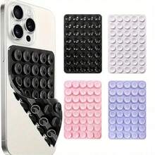 硅胶吸盘支架套装 4 件装，经典双面 40 个硅胶吸盘，手持自拍杆/支架，多功能粘性手机支架，可重复使用粘垫，用于手机支架或握持，方便自拍、视频等。易于粘贴，易于清洁，兼容 和安卓系统。非常适合淋浴时视频录制和摄影。节日礼物，手机配件，情人节礼物。 - 彩色 - 查看 11