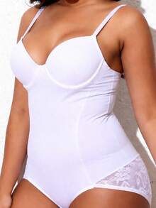 1 chiếc áo định hình cỡ lớn dành cho nữ, áo corset cỡ lớn, áo bustier bó sát cỡ lớn có mút ngực, thiết kế ba hàng móc, kiểu dáng gợi cảm, ren ôm sát cơ thể, tôn lên đường cong cơ thể, làm thon gọn eo, nâng mông, hỗ trợ eo, tạo dáng ngực, có thể mặc ngoài, áo định hình đa chức năng, đồ lót định hình thoải mái, vải co giãn, giữ dáng thon gọn nữ tính. - trắng - Xem 6