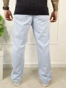 Calça Balao Jeans Masculina Oversize Perna Larga sem Elastano - Bem Clara - Visão 6