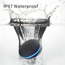 Bocina Impermeable para Ducha, Sonido Potente de 12W con Bajos Profundos, Compacta e Inalámbrica, con Luz, Emparejamiento Estéreo, Ideal para Playa, Piscina, Camping y Picnic - Negro - Ver 1