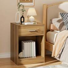 Nightstand, Set Of 2, 2-Tier Side Table With Drawer And Storage Shelf, Bedside Table End Table, Modern Night Stand For Bedroom, Home Office,Wooden Grain - Wooden Grain - View 8