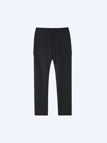 Annil Pantalones de forro polar grueso para niñas, esenciales para el uniforme escolar, elásticos y ajustados - Pantalones de tiburón - Negro oscuro y gris - Ver 2