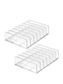 Organizador de maquillaje con cajones para paletas de sombras de ojos, polvos y separadores transparentes, caja de almacenamiento de plástico con soporte de exhibición de cosméticos para rubor en el escritorio, para vacaciones en la playa, colección de baño, colección de dormitorio, gran capacidad - transparente - Ver 3