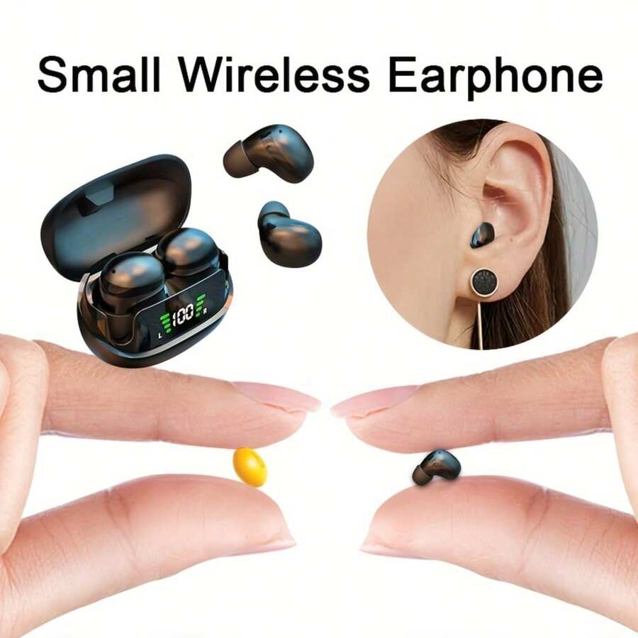 Mini TWS Wireless Sports & Sleep Music Earphones With LED Digital Power Display, Compatible With All Smartphones