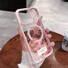 Funda para Móvil Funda Magnética Rosa con Diseño de Rosa, Compatible para iPhone17air 1716promax, 16 15pro 14 15PLUS 13 12Pro 11 Pro Max X XSMAX   Galaxys25ULTRA S25PLUS  s22FE  s23 s24ultra - Rosa - Ver 3