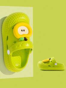 1双儿童卡通EVA两用透气凉鞋，平底时尚可爱拖鞋，适合春夏穿着 - 綠色 - 查看 3