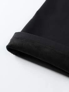 Annil Girls' Full-Length Woven Pants With Elastic Waist And Thick Legs - New Winter Style - Black - View 5