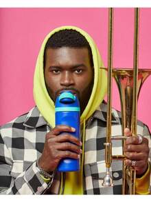 OWA 32OZ Water Bottle With Straw, Insulated Stainless Steel Tumbler, 24hrs Cold, Lock Lid, For Sports Travel School,Color: Rose Red - 藏蓝色 - 查看 6